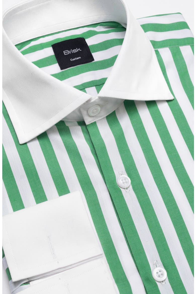 Bold Striped Pima Cotton Shirt, Alternate, color, Green Bold Striped