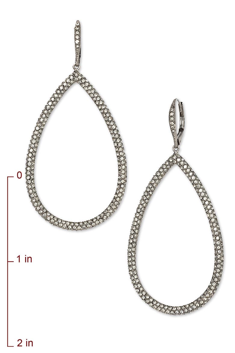 Pavé Open Teardrop Earrings, Alternate, color, BLACK DIAMOND