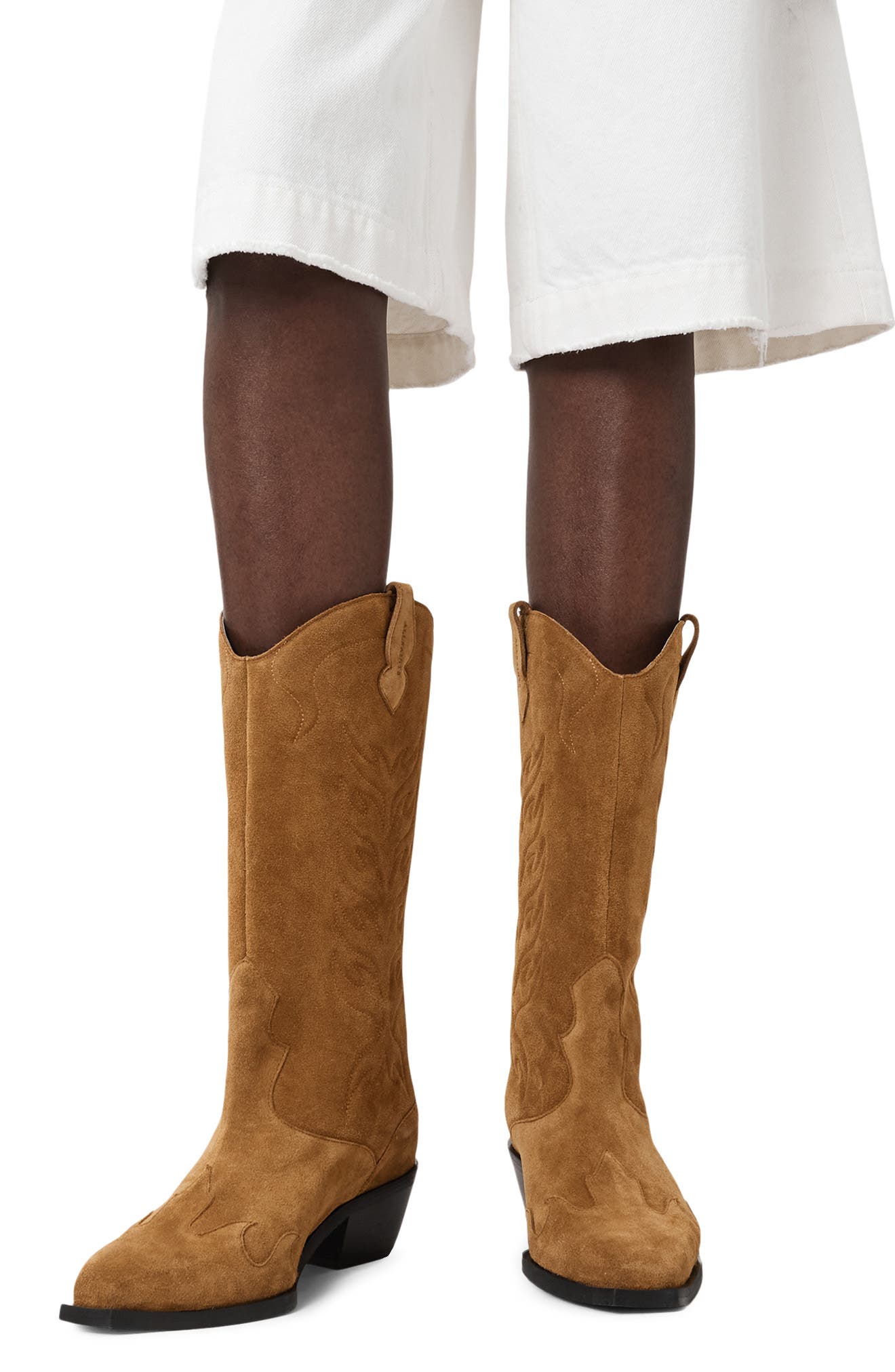 AllSaints Dolly Western Boot, Alternate, color, Sepia Brown