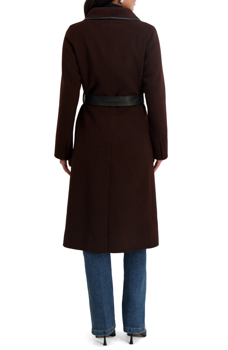 Tahari Juliette Wool Blend Coat, Alternate, color, Chocolate