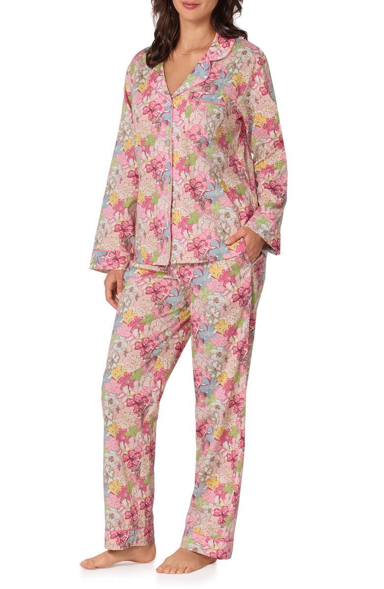 BedHead Pajamas Floral Print Long Sleeve Cotton Jersey Pajamas, Alternate, color, Mauvey