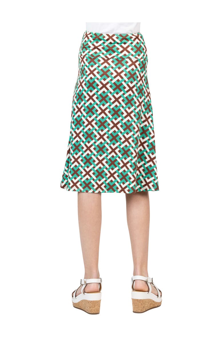 24sevenKid Green Geo Print Knee Length Skirt, Alternate, color, Green Multi