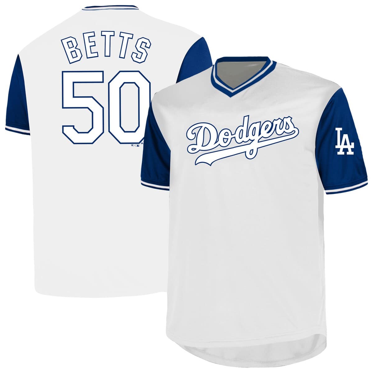 Profile Mookie Betts White Los Angeles Dodgers Big & Tall Name & Number Birdeye V-neck T-shirt
