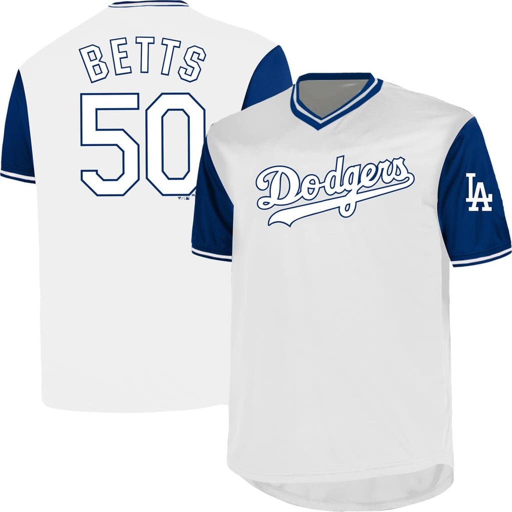 Profile Mookie Betts White Los Angeles Dodgers Big & Tall Name & Number Birdeye V-neck T-shirt