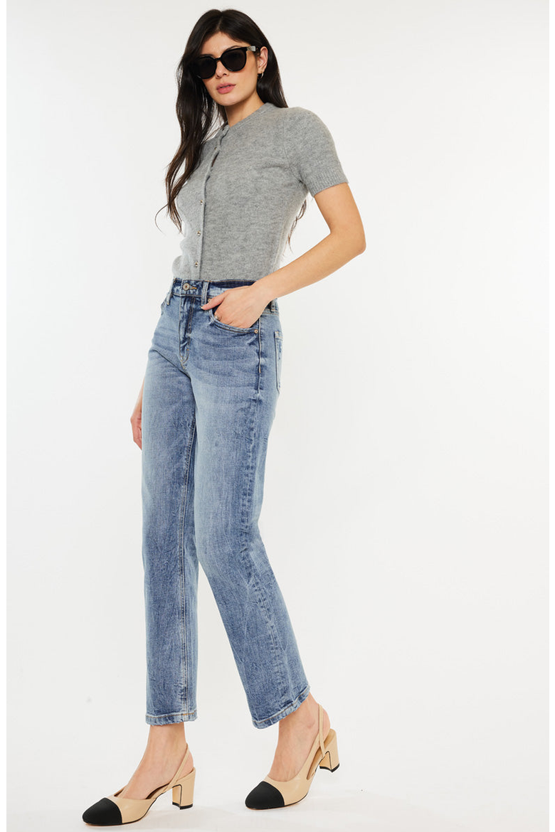 Tilda High Rise Slim Straight Leg Jeans, Alternate, color, Medium Wash
