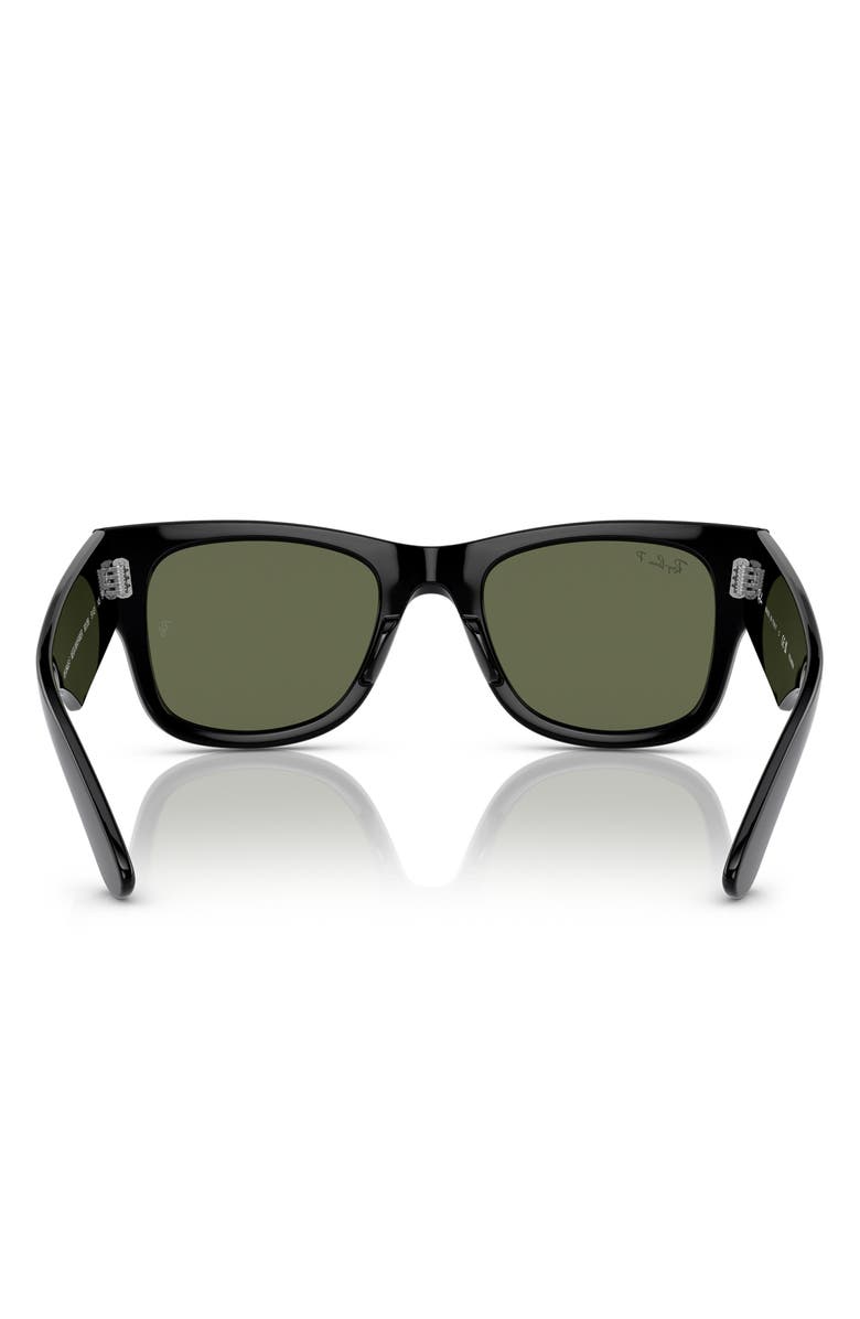 Ray-Ban Mega Wayfarer 52mm Polarized Square Sunglasses, Alternate, color, Black