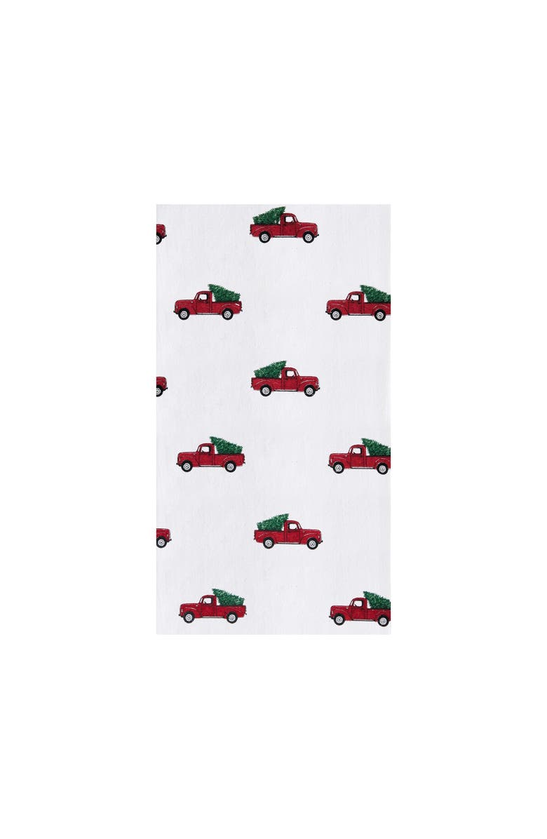 C&F Home Red Truck Printed Flour Sack Kitchen Towel Dishtowel, Main, color, White