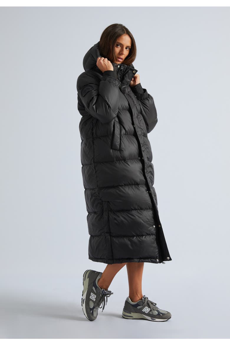 Longline Midi Puffer Coat, Alternate, color, Black