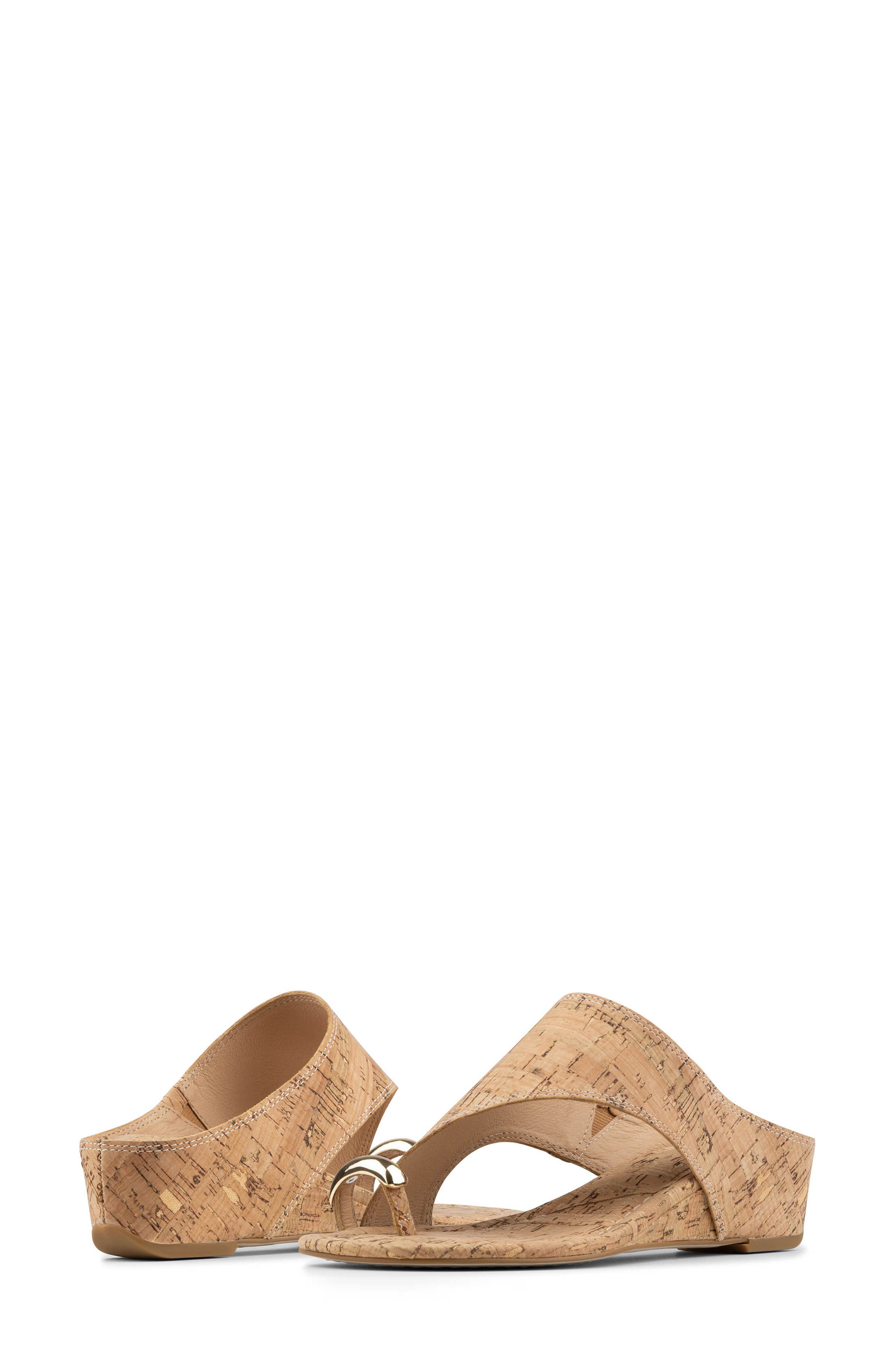Vesna Toe Loop Wedge Sandal, Alternate, color, NATURAL