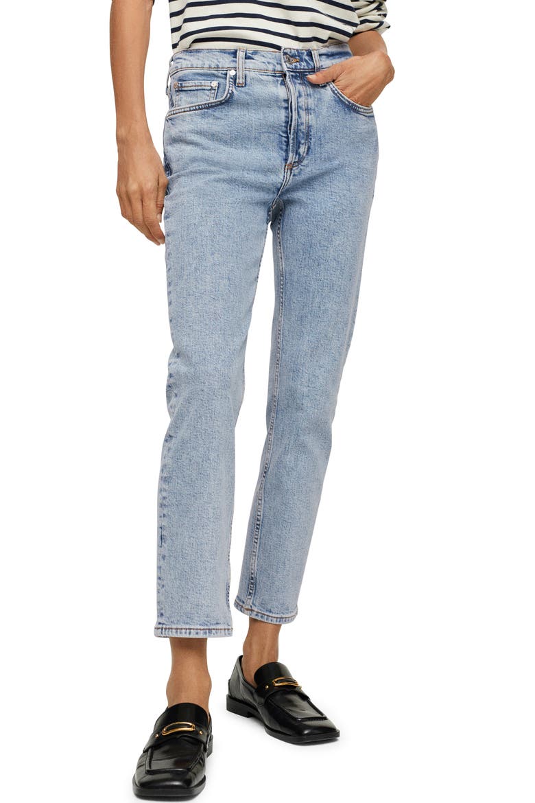 Committed Collection Ankle Straight Leg Jeans, Main, color, LIGHT BLUE