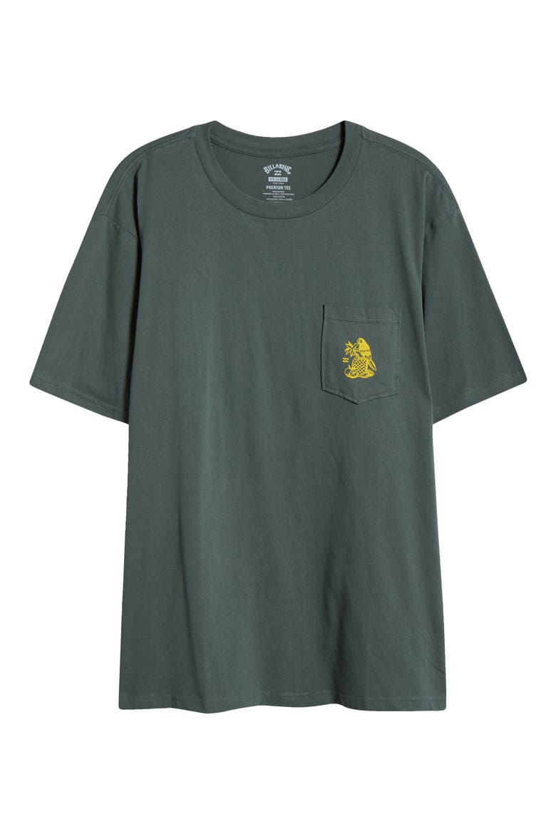 Tropicals Pocket Graphic T-Shirt, Alternate, color, SLATE GREEN