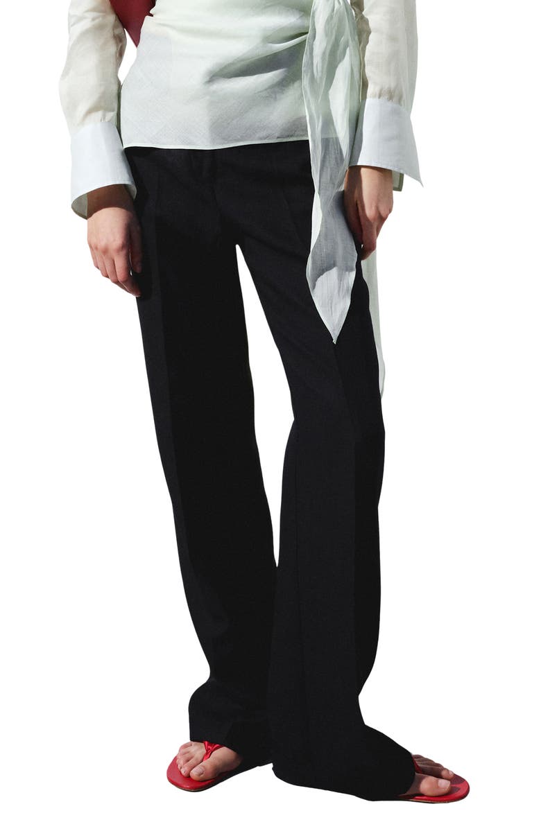 MANGO Straight Suit Pants, Main, color, Black