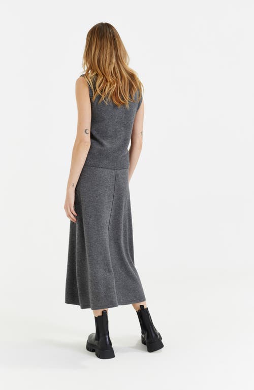 Chinti & Parker Wool Cashmere Midi Skirt In Gray