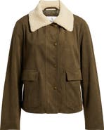 Sam Edelman Faux Leather Jacket with Faux Shearling Collar