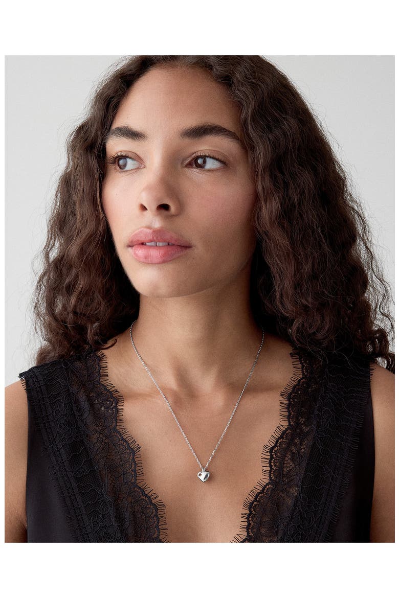 heart spade pendant necklace, Alternate, color, SILVER