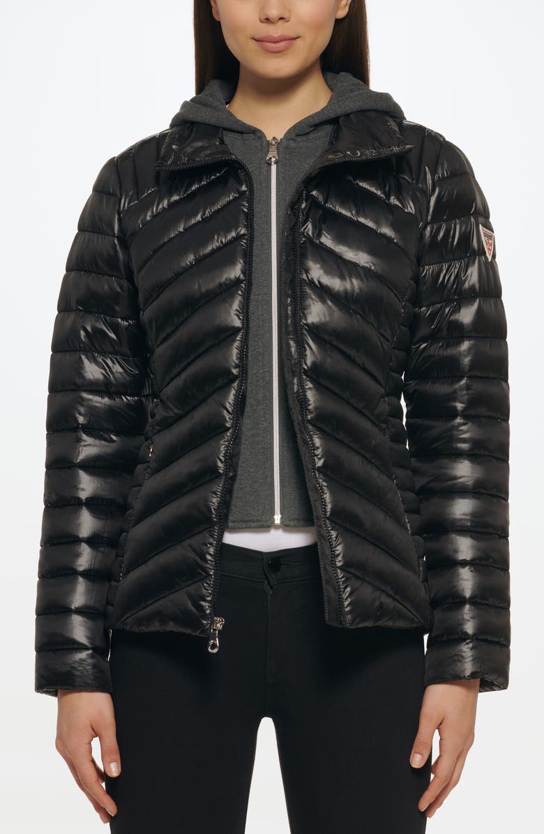 GUESS Packable Water Resistant Puffer Jacket, Alternate, color,