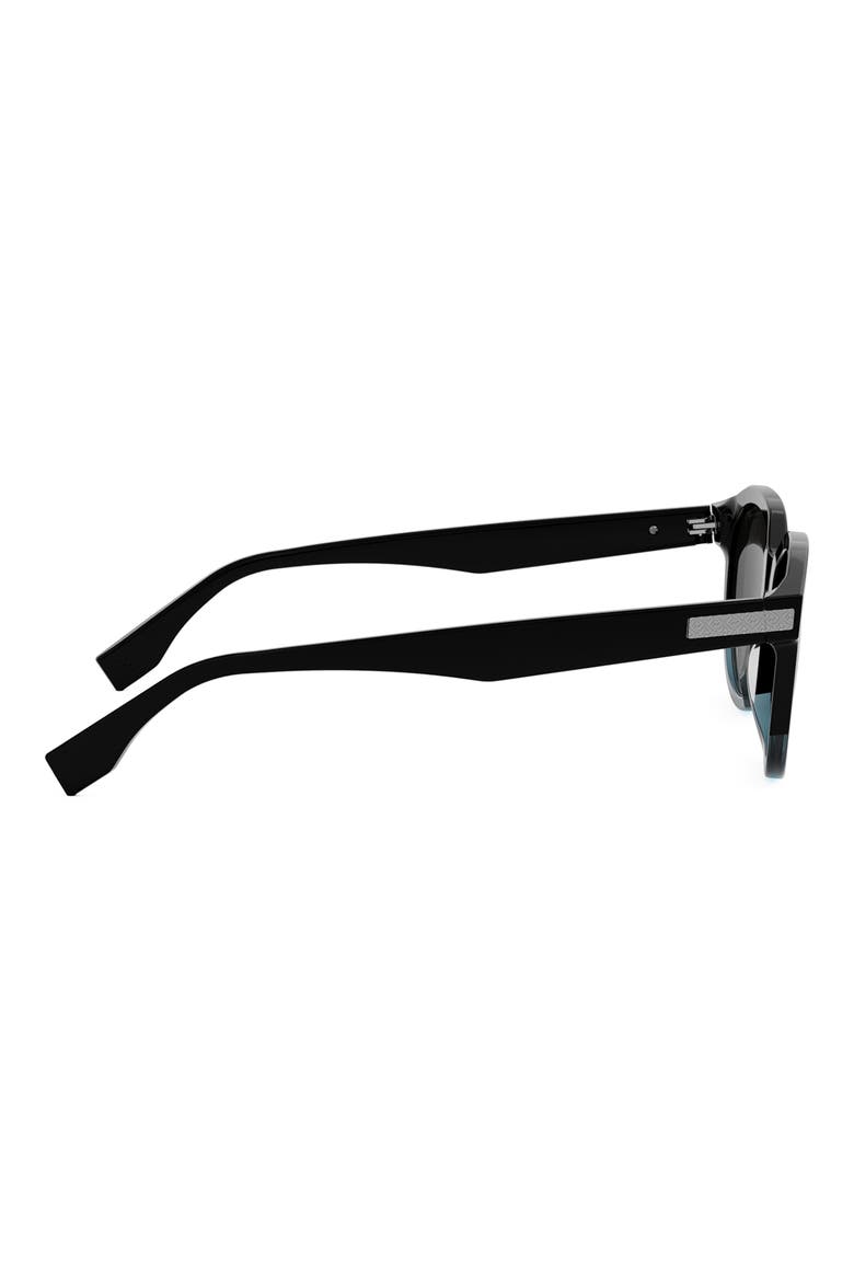 'Fendi Essential 52mm Rectangular Sunglasses, Alternate, color, BLACK/ OTHER / SMOKE