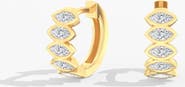 Everlee East West Marquise Bezel Lab Diamond Huggie in 14K Gold