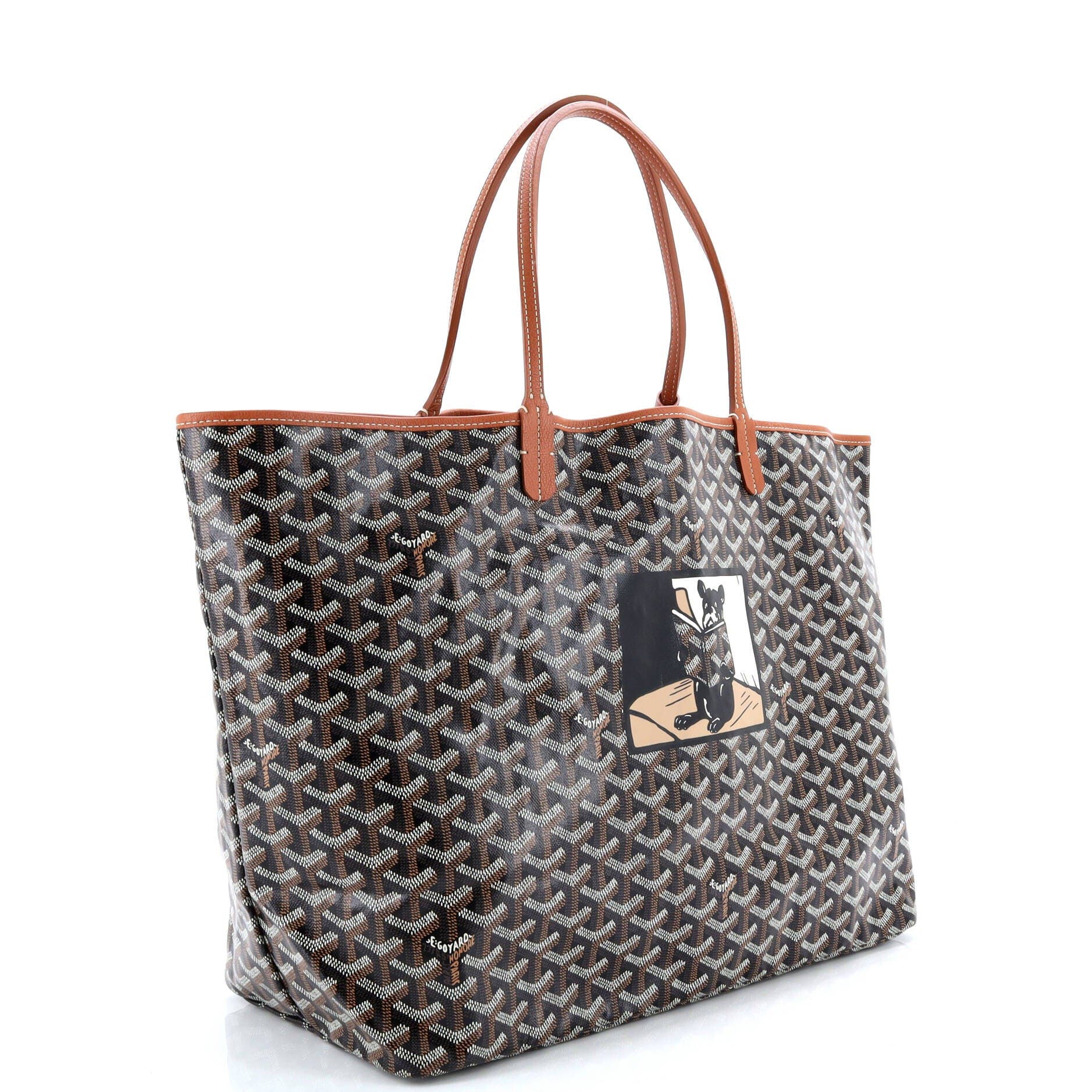 Pre-Owned Goyard Saint Louis Tote Printed Coated Canvas GM, Alternate, color, 