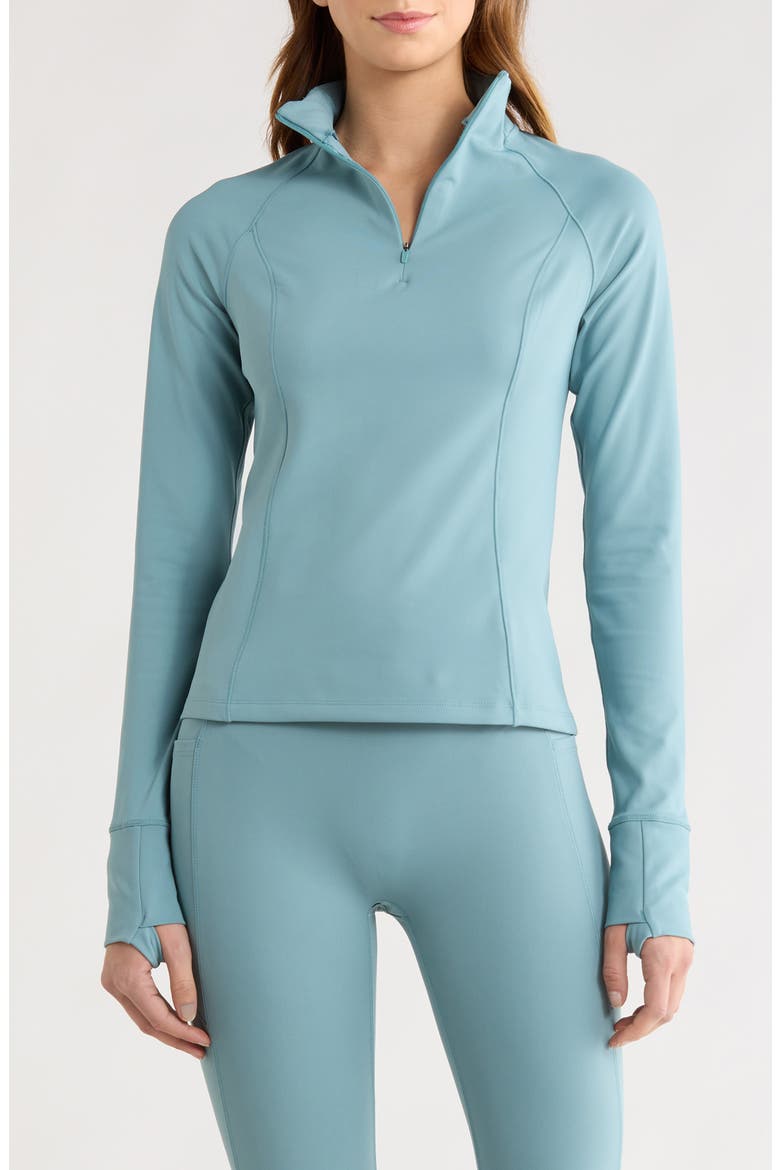 Pacer Fleece Quarter Zip Pullover, Main, color, MISTY BLUE