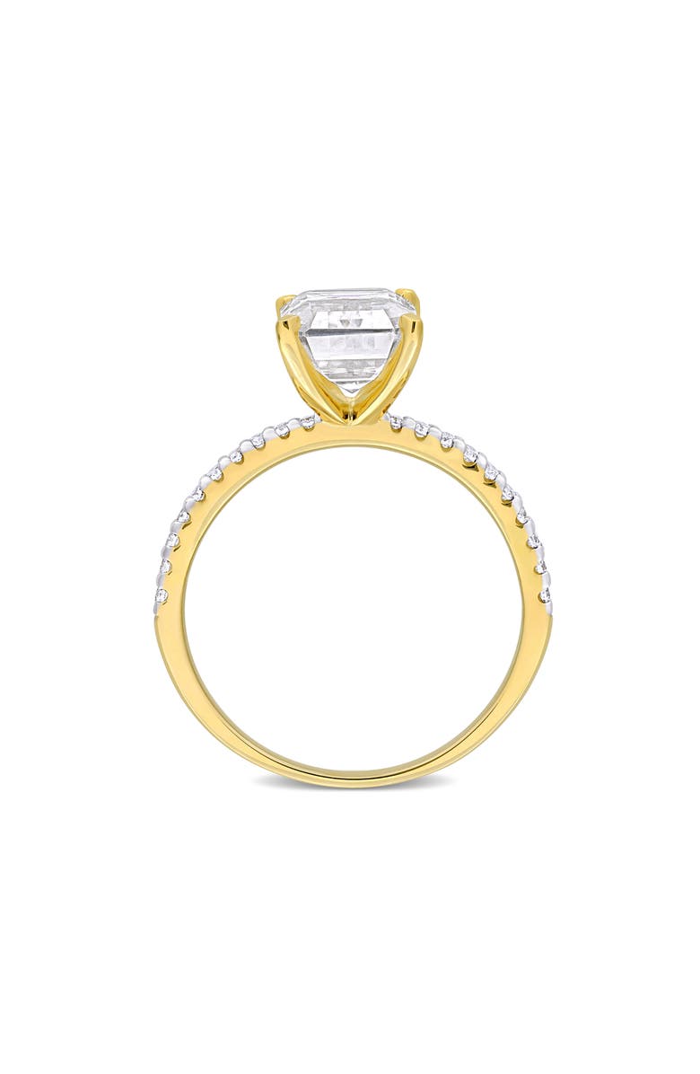 DELMAR 10K Gold Created Moissanite Engagement Ring, Alternate, color, White/ Yellow Gold