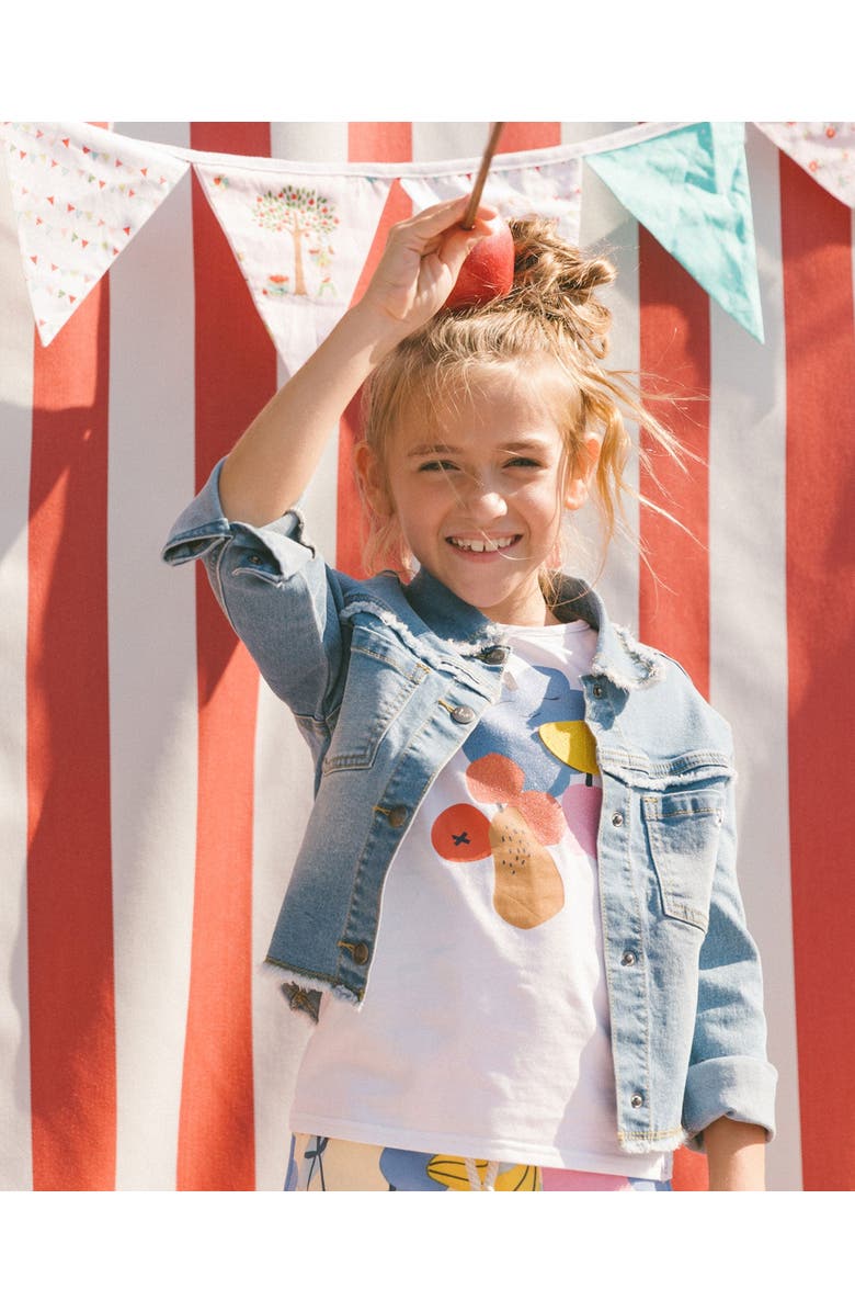 Deux par Deux Girl's Organic Cotton Tee Fruits On White Background, Alternate, color, 