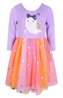 Kids' Halloween Ghost Sequin Tutu Dress