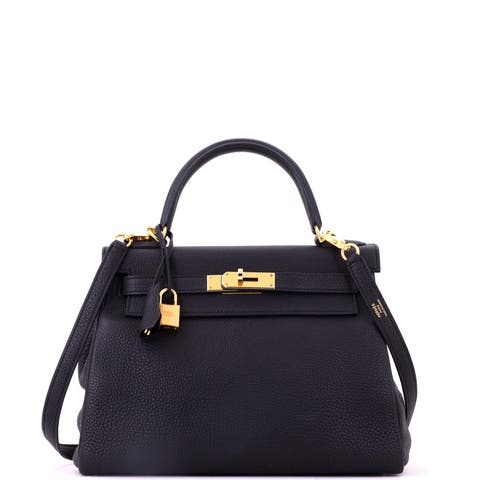 Kelly Handbag Black Togo with Gold Hardware 28