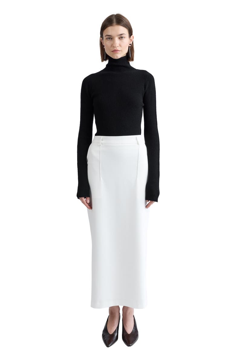 Almina Concept Slim Ribbed Turtleneck, Alternate, color, Black