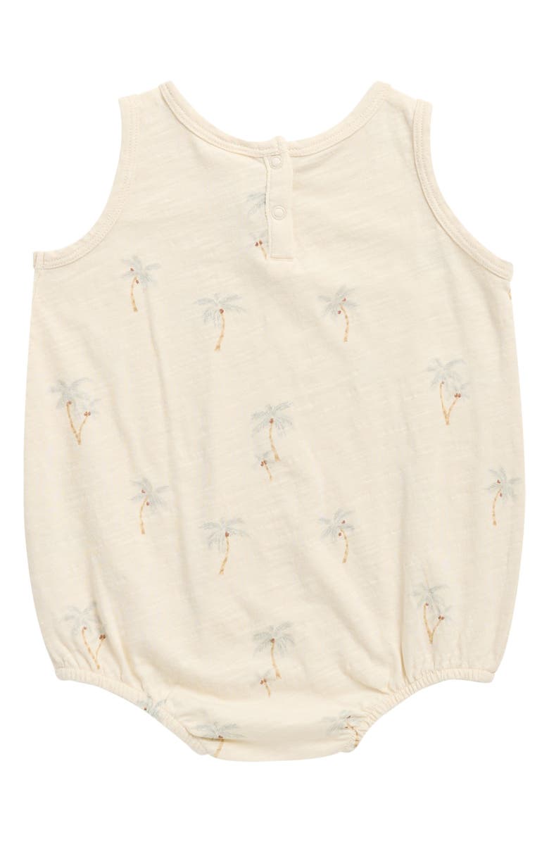 Rylee + Cru Palm Print Cotton Bodysuit, Alternate, color, Natural