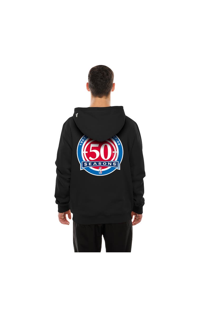 Men's New Era  Black Detroit Pistons Front Back Logo Hoodie, Alternate, color, Black
