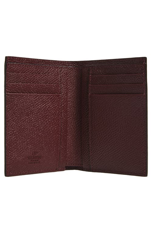Valentino Garavani Vlogo Signature Bifold Leather Card Holder In Brown