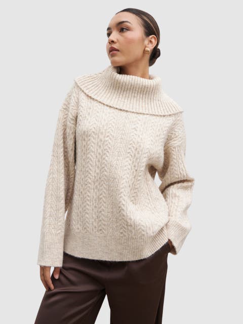 Blossom Cable Knit  Roll Neck Jumper