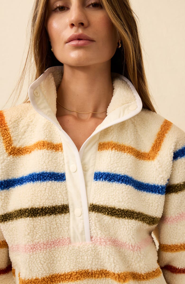 Faherty Fireside Fleece Pullover Top, Alternate, color, Dream Fleece Stripe