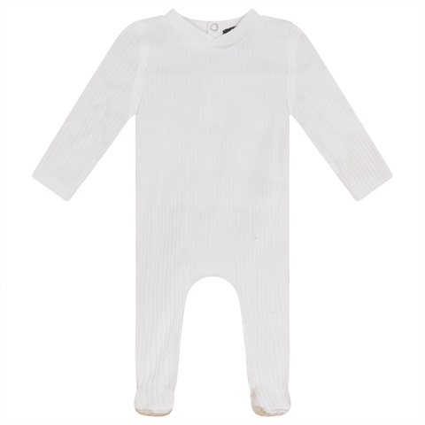 Back Snap V-Neck Ribbed Romper (Baby)