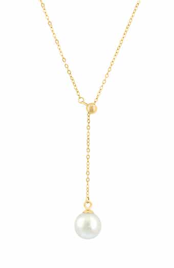 14K Gold 4.5mm Freshwater Pearl Y-Necklace
