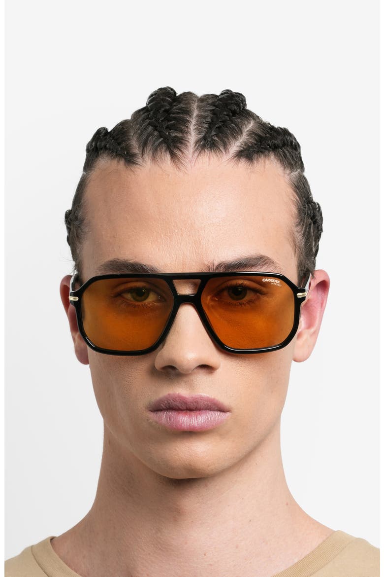 59mm Square Sunglasses, Alternate, color, BLACK YELLOW