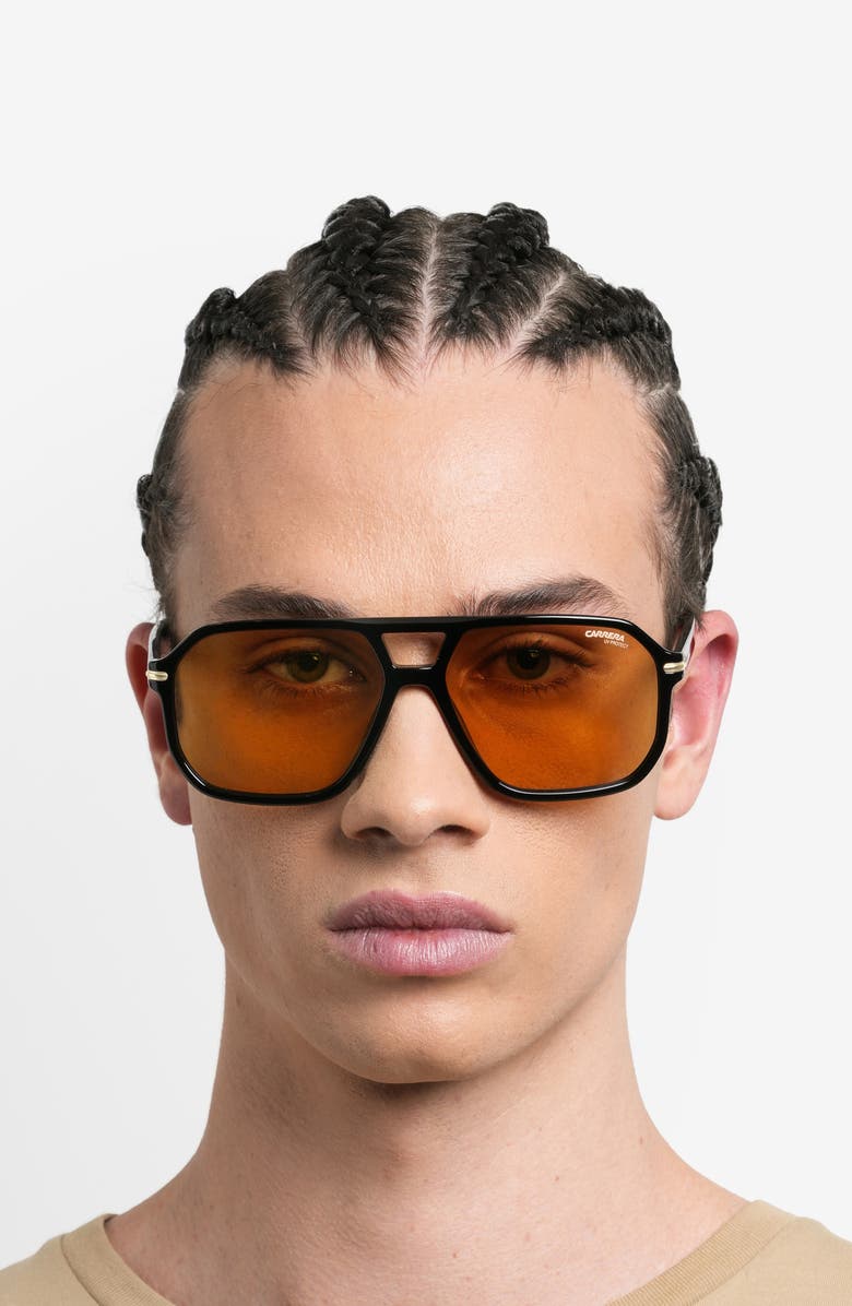 Carrera Eyewear 59mm Square Sunglasses, Alternate, color, Black Yellow