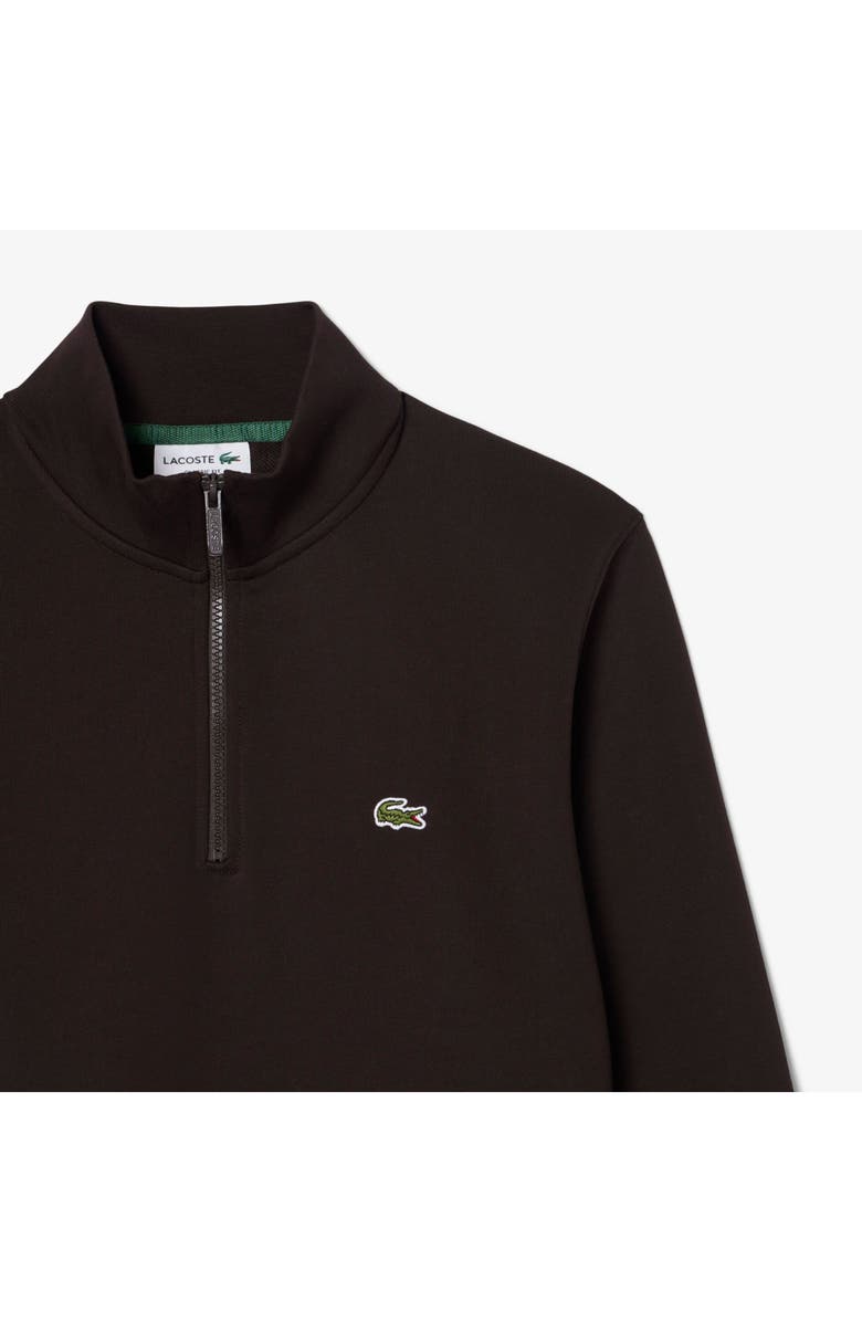 Lacoste Cotton Fleece Half Zip Pullover, Alternate, color, Buffalo