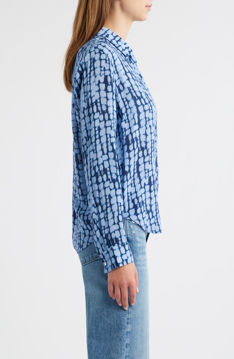 Rails Josephine Ikat Print Button-Up Shirt, Alternate, color, Indigo Shibori