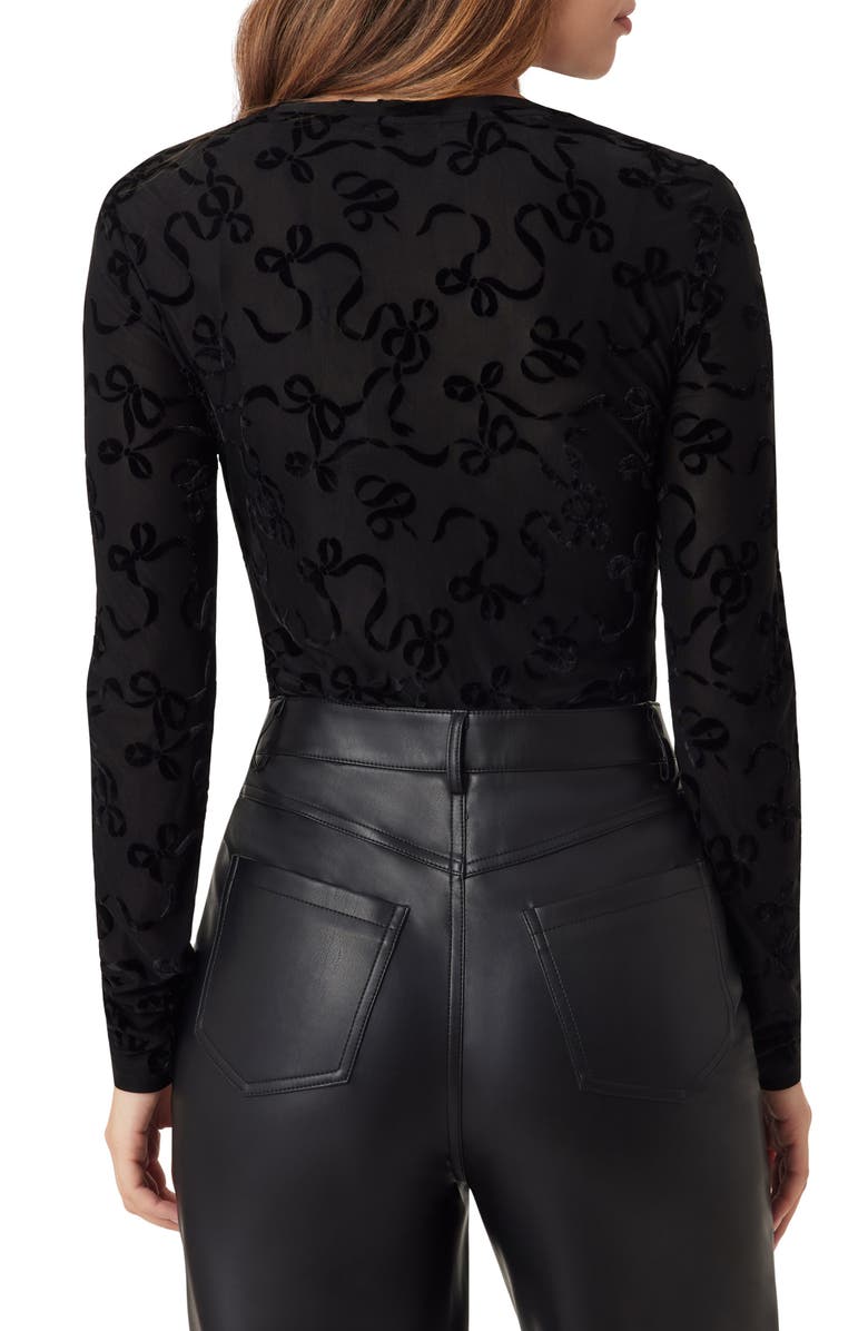 Scotch & Soda Bow Print Crewneck Top, Alternate, color, Black Night