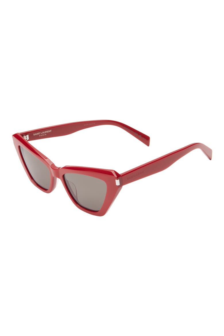 54mm Cat Eye Sunglasses, Alternate, color, RED RED GREY