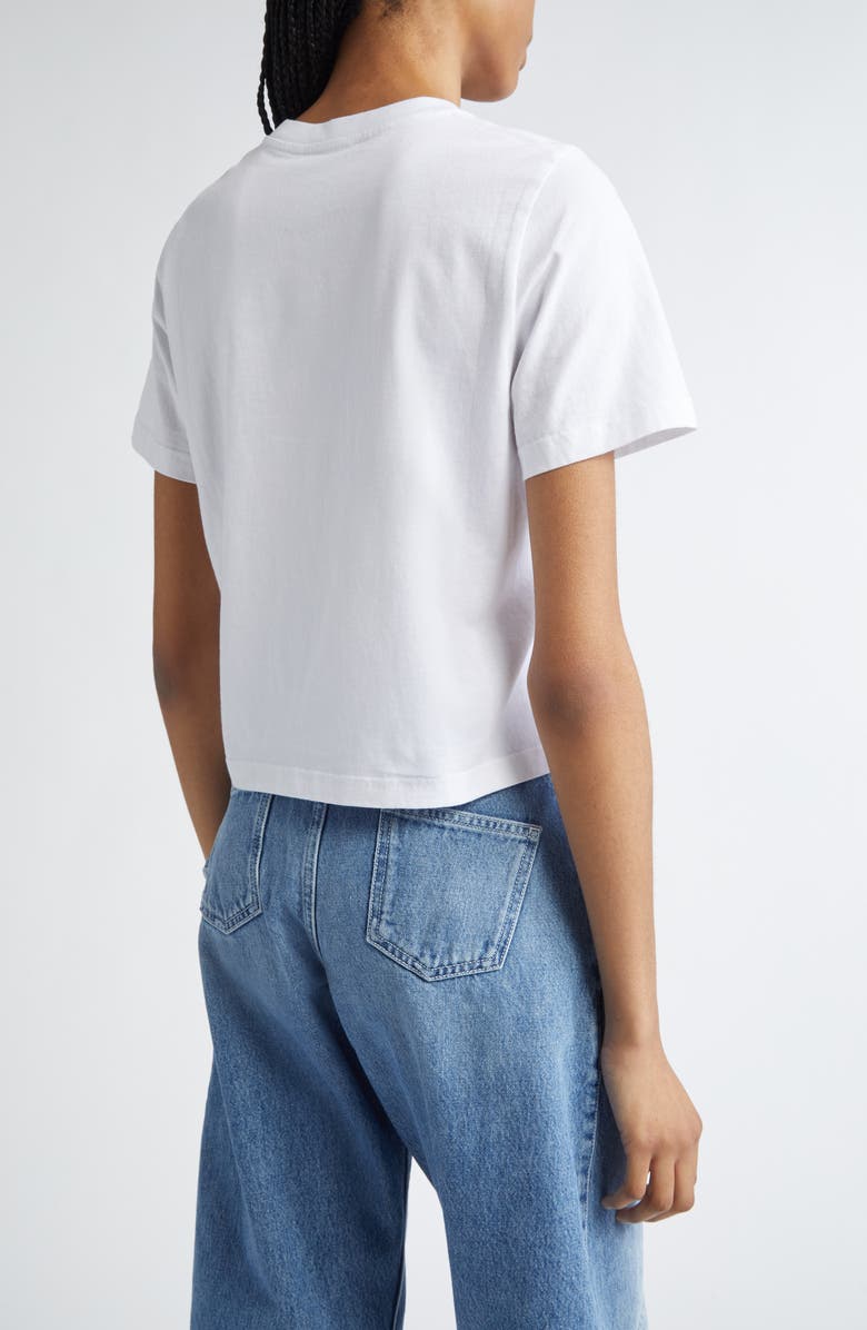 JW Anderson Panelled Anchor Embroidered Crop T-Shirt, Alternate, color, White