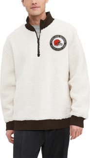 Tommy Hilfiger Men's Tommy Hilfiger Cream Cleveland Browns Jordan Sherpa Quarter-Zip Sweatshirt