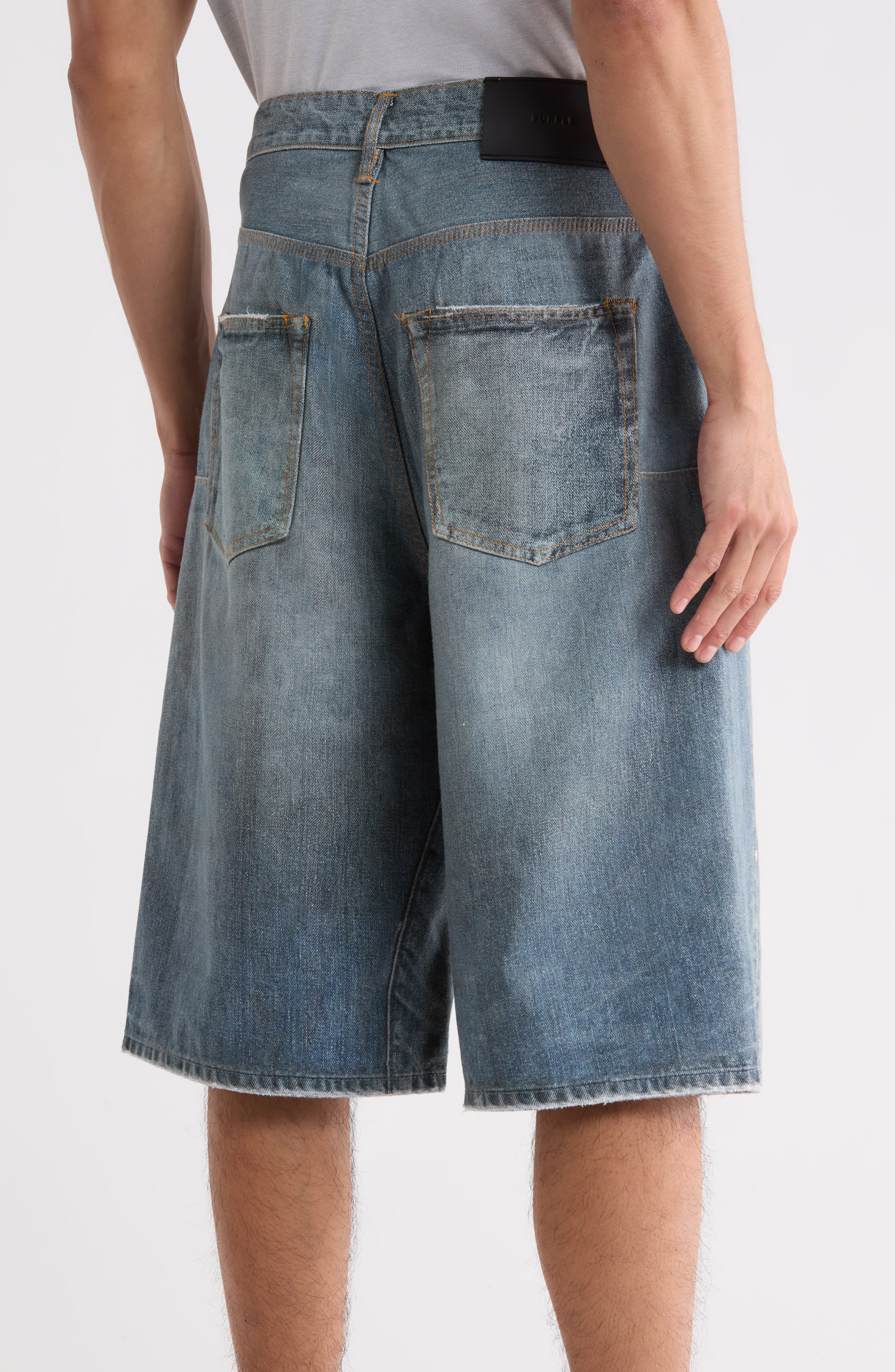 PURPLE BRAND Cyanine Jewel Embellished Long Denim Shorts (Men ...