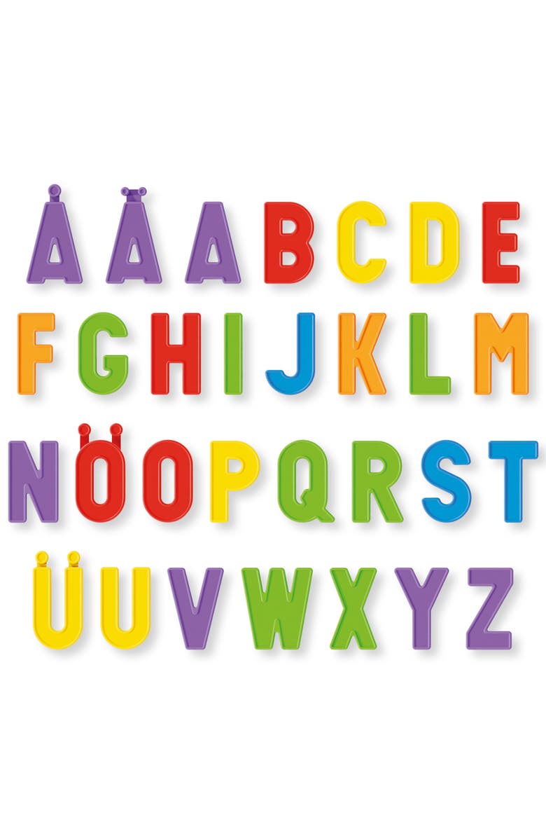 Quercetti Magnetic Tablet Doublesided Board, Letters & Animal Magnets, Alternate, color, Multicolored
