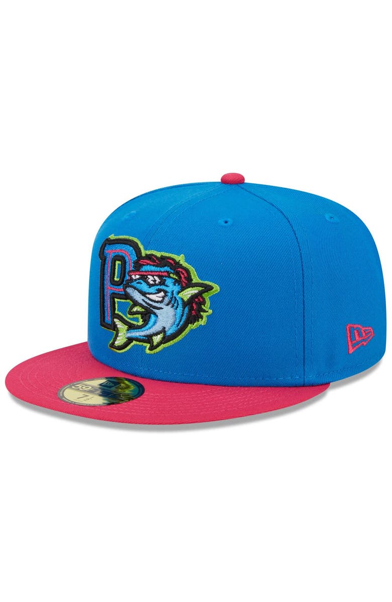 New Era Men's New Era Aqua Pensacola Blue Wahoos Theme Nights Pensacola Mullets Alternate 1 59FIFTY Fitted Hat, Alternate, color,