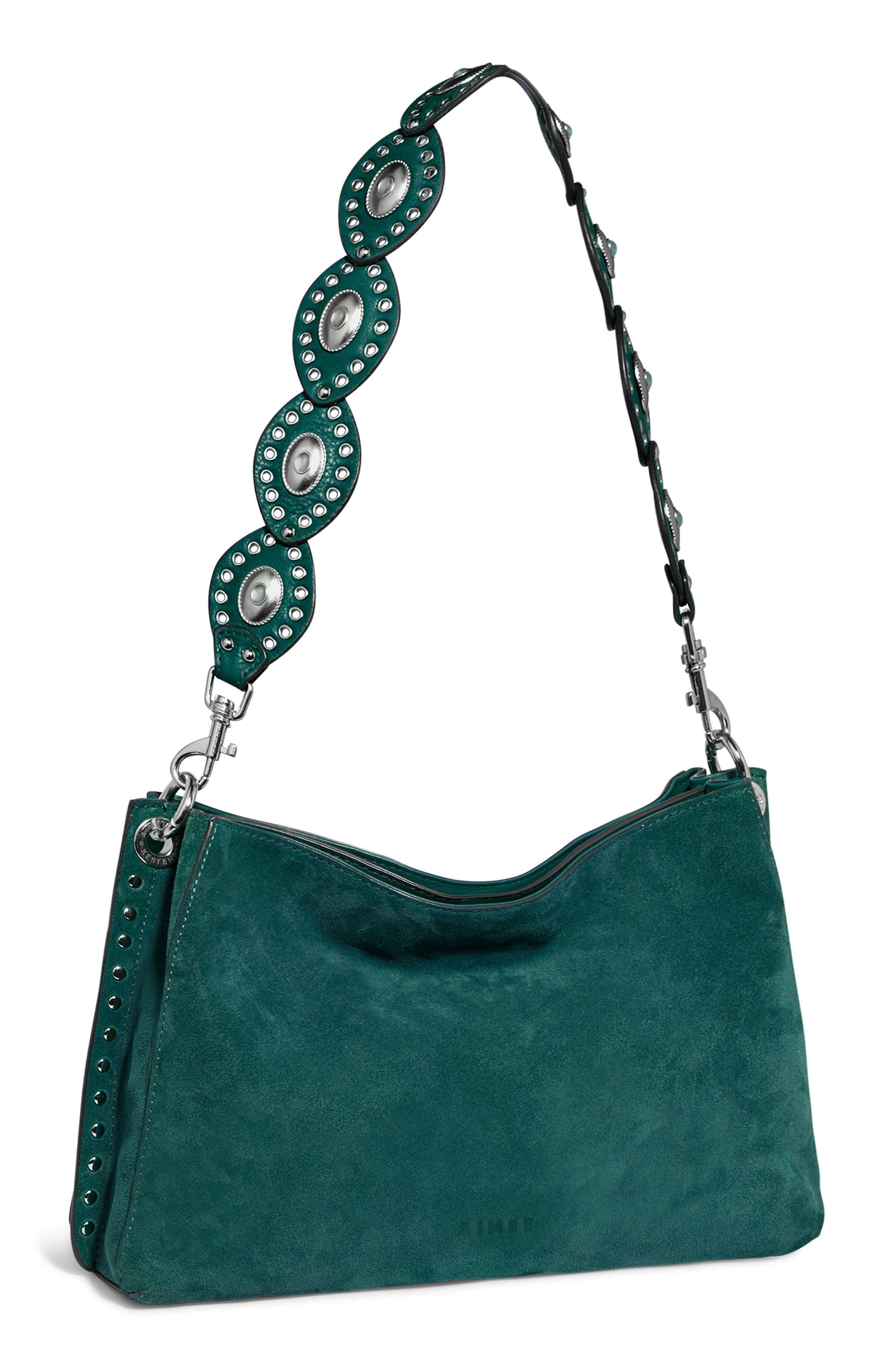 Roma Shoulder Bag, Alternate, color, DEEP EMERALD SUEDE