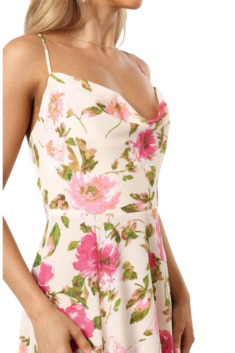 Violetta Floral Cowl Neck Maxi Dress, Alternate, color, IVORY PINK