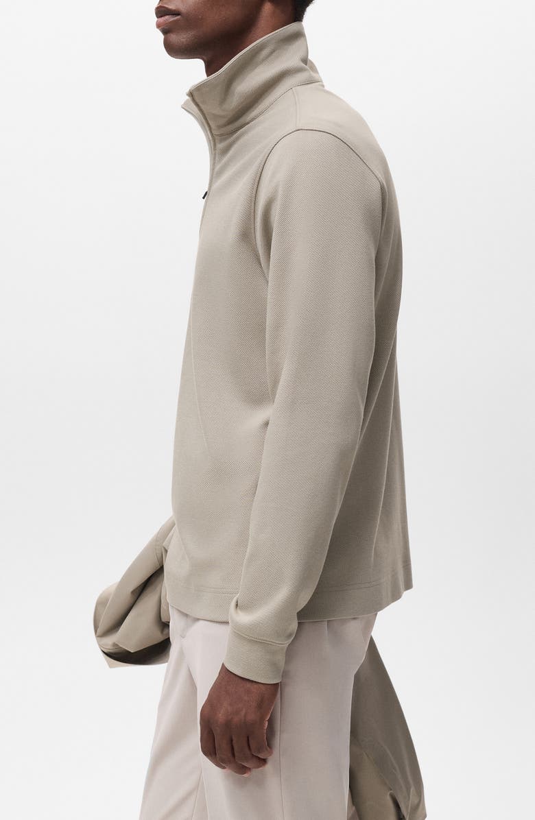 MANGO Thermoregulated Regular Fit Quarter Zip Sweater, Alternate, color, Light/ Pastel Grey